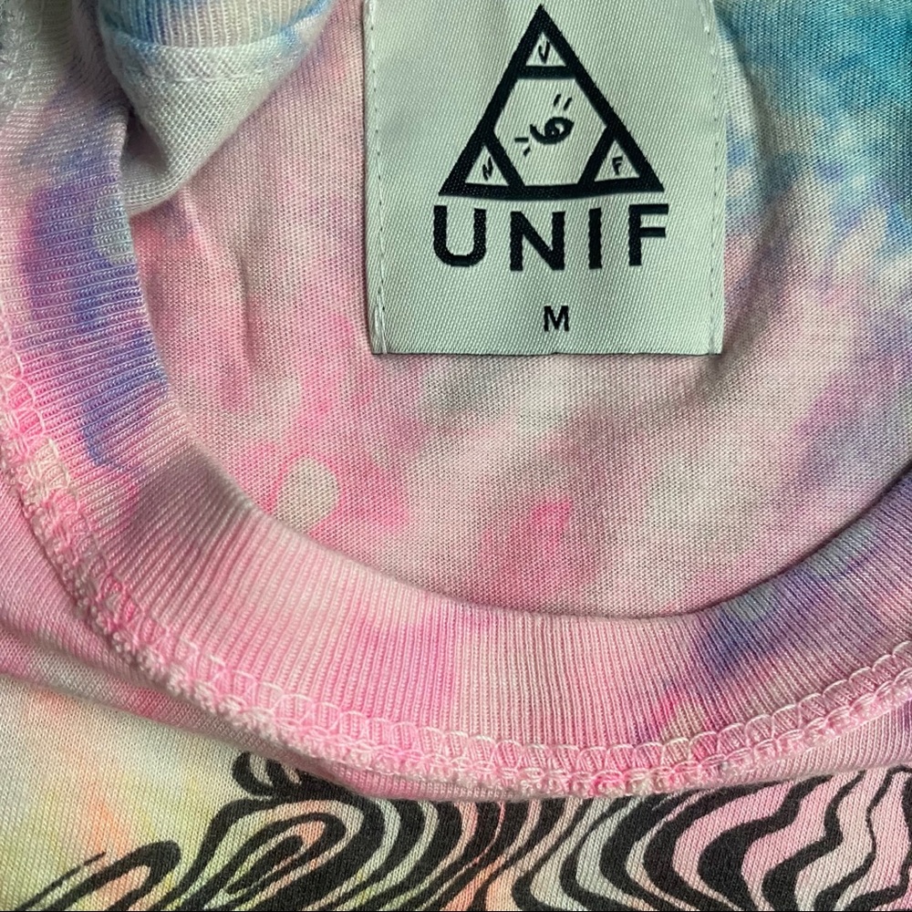 UNIF Rare Trippin Right Meow Tie Dye Cat Tee Shirt - Picture 4 of 5
